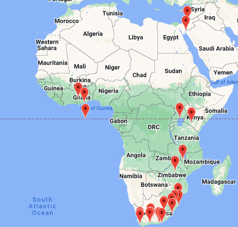 Map of regenerative agriculture farms africa